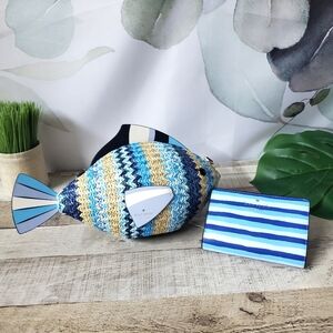 KATE SPADE | What a Catch 3D Fish Crossbody w/ Wave Stripe Wallet 2pc Set